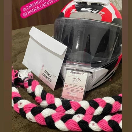 Trança para Capacete Moto Removível Velcro Personalizada | Mograu