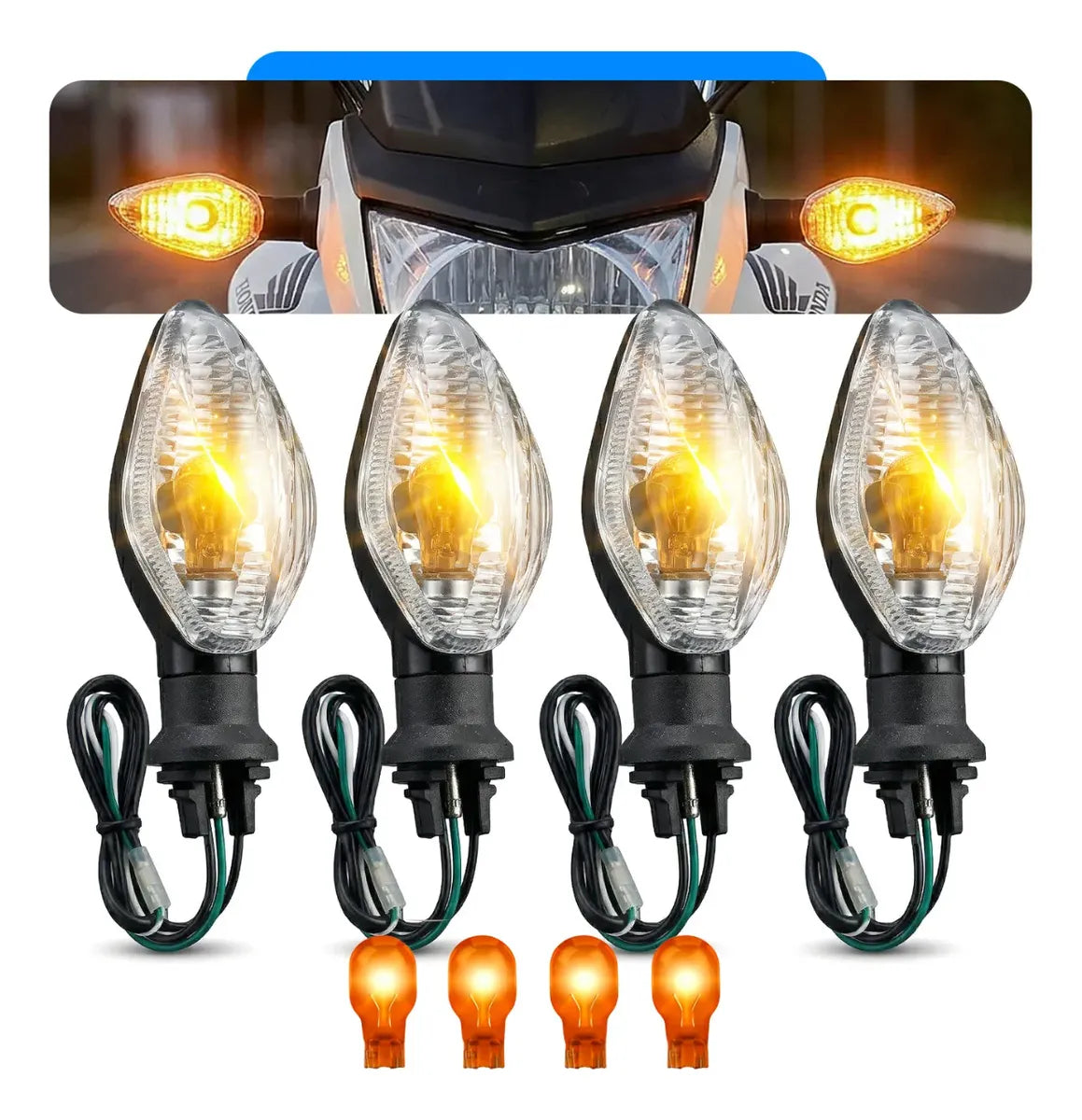 Kit 4 Piscas Cristal Titan Fan Start 125 150 160 | Mograu