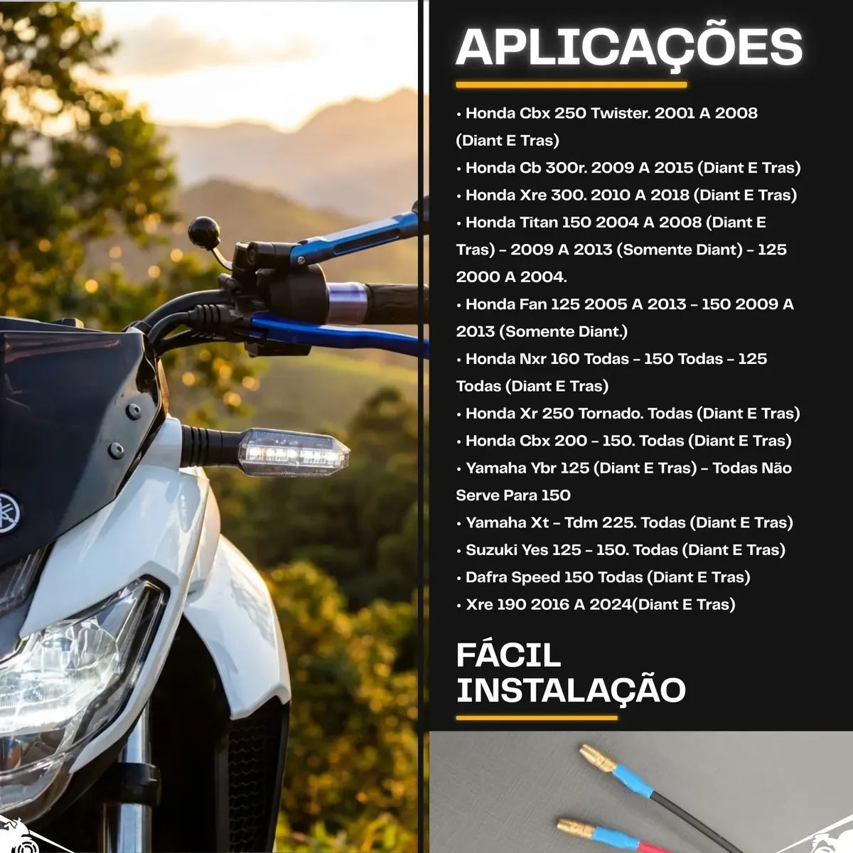 Kit Pisca LED Moto Titan Fan XRE CB300 Twister | Mograu