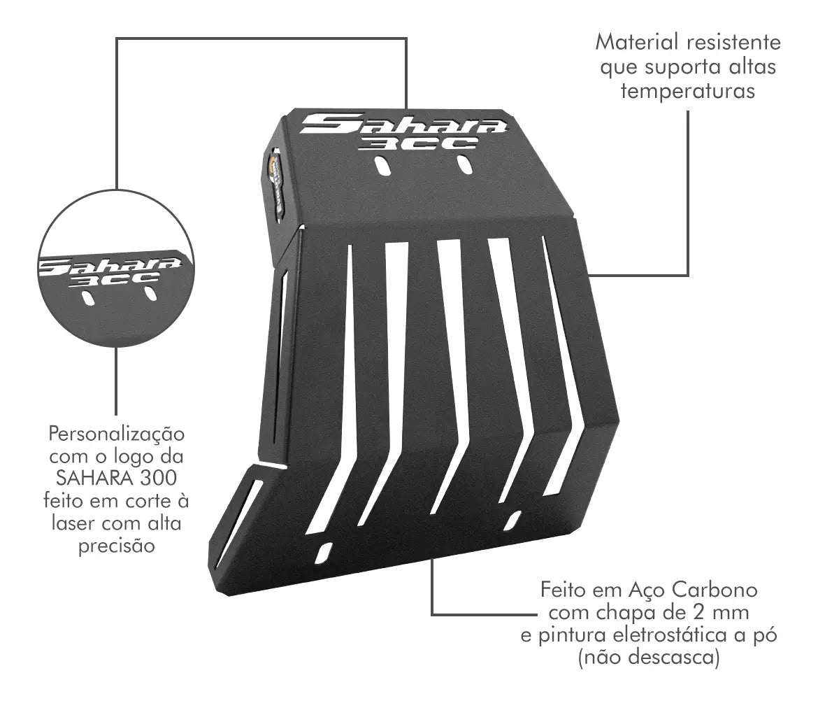 Protetor de Cárter Sahara 300 2024 2025 2026 Aço | Mograu
