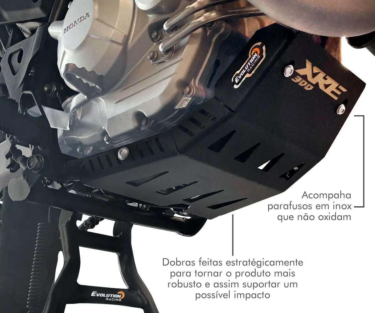Protetor de Cárter XRE 300 Preto Aço 2010 a 2023 | Mograu