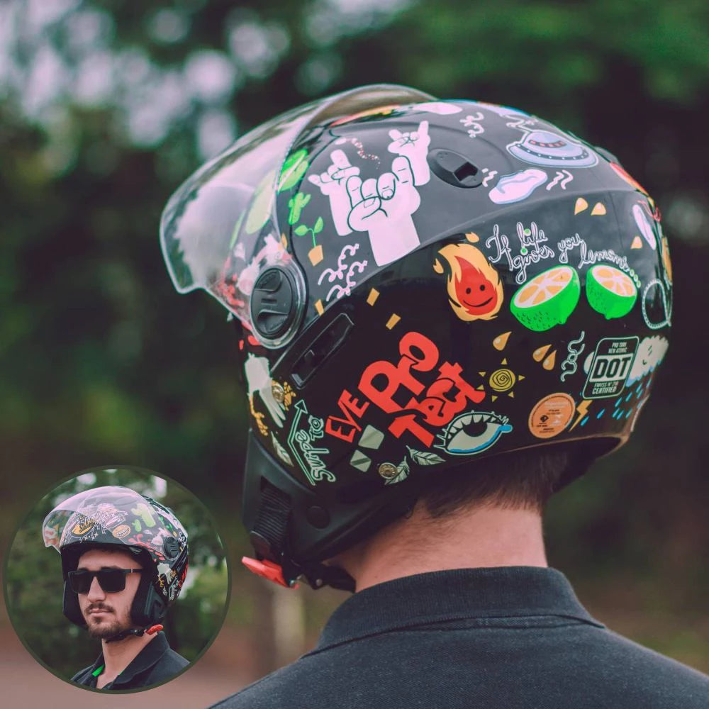 Capacete New Atomic Universe Mograu® – Viseira Dupla e Conforto