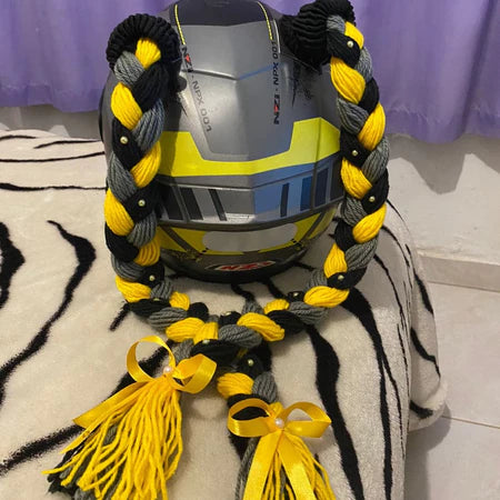 Trança para Capacete Moto Removível Velcro Personalizada | Mograu