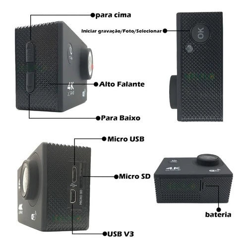 Câmera Sport 4K Mograu® – Wi-Fi e Ação à Prova d’Água