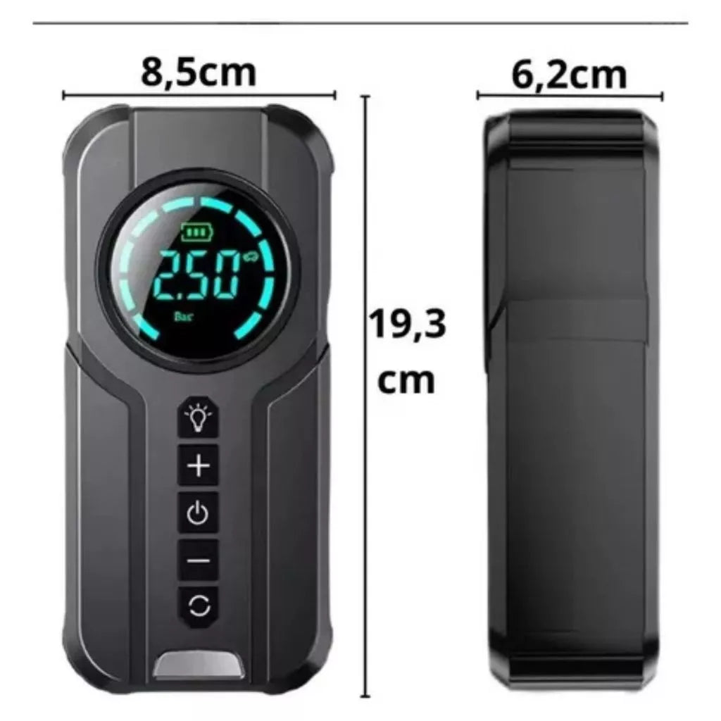Compressor 4 em 1 Mograu® – Calibragem e PowerBank