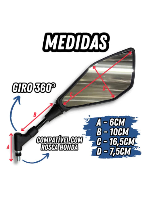 Retrovisor Z400 360 Mograu® – Visão e Estilo