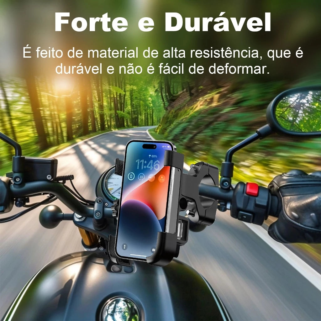 Suporte USB Mograu® – GPS Seguro e Celular Carregado