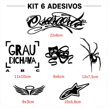 Kit 6 Adesivos Grau Mograu® – Estilo e Destaque