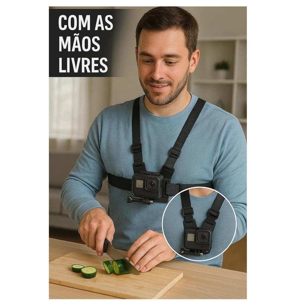 Suporte Peitoral Mograu® – Mãos Livres e Estabilidade