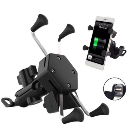 Suporte Garra USB Mograu® – GPS Seguro e Carga Rápida