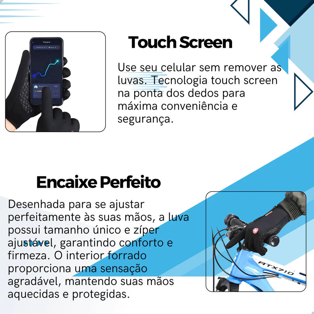 Luva Térmica Mograu® – Frio e Touch Screen