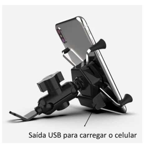 Suporte Garra USB Mograu® – GPS Seguro e Carga Rápida
