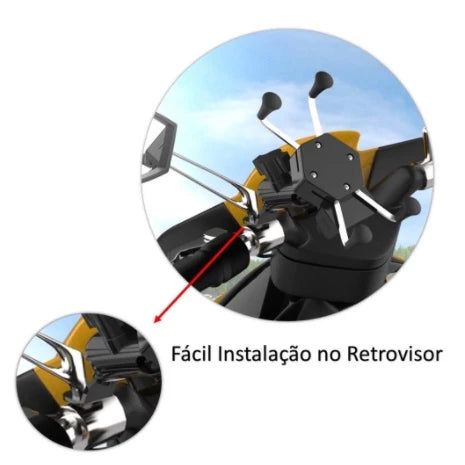 Suporte Garra USB Mograu® – GPS Seguro e Carga Rápida