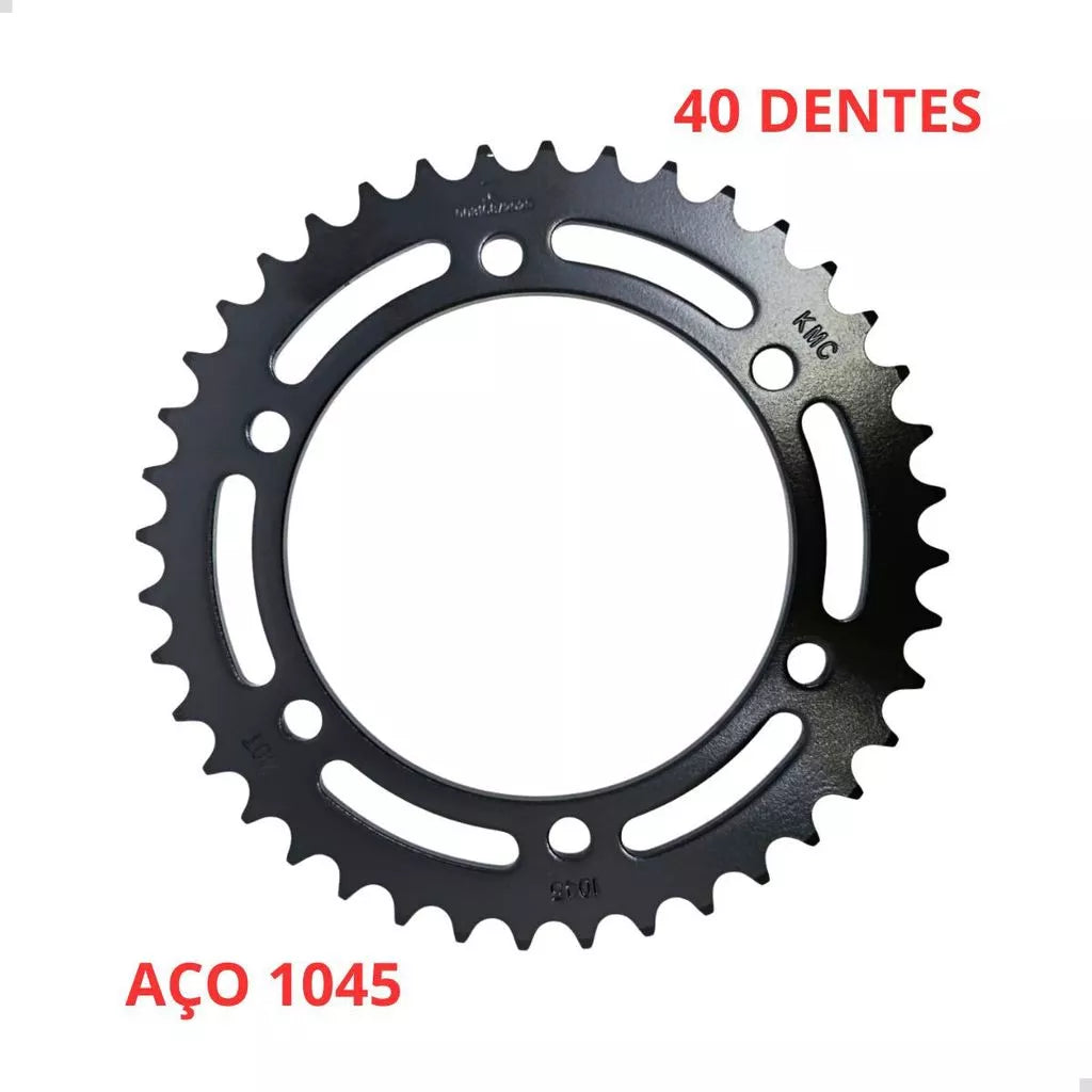 Kit Relação Sahara 300 2024 2025 KMC Gold Aço 1045 | Mograu
