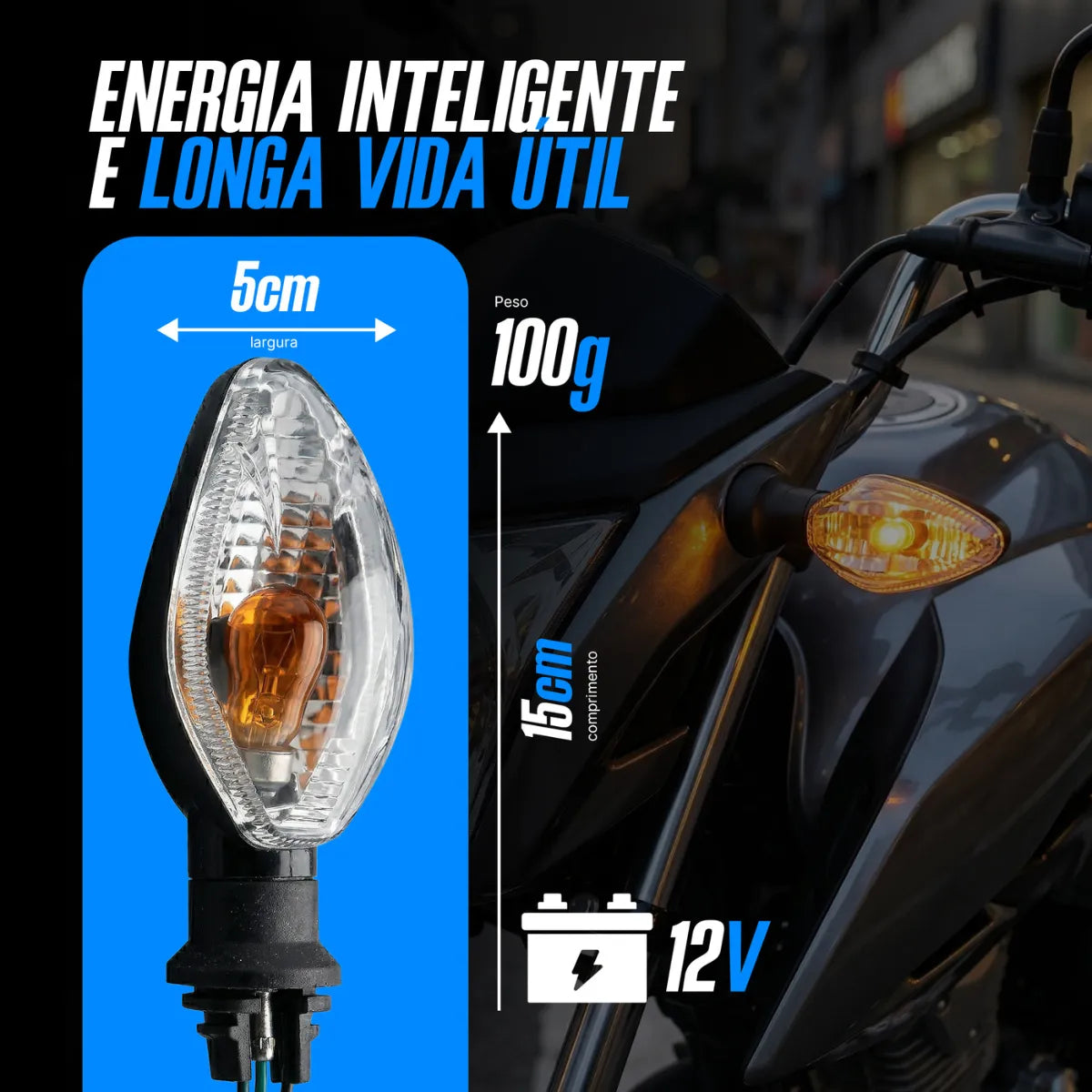Kit 4 Piscas Cristal Titan Fan Start 125 150 160 | Mograu