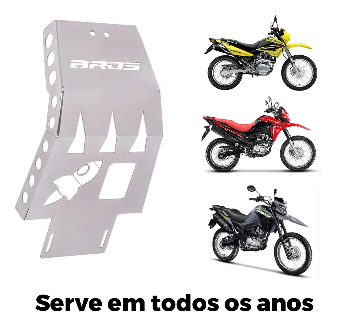 Protetor de Cárter Bros 150 160 Inox Cromado | Mograu