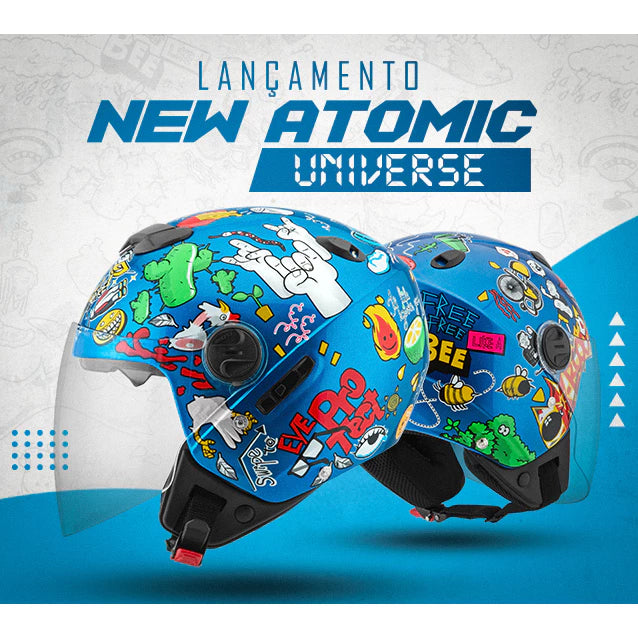 Capacete New Atomic Universe Mograu® – Viseira Dupla e Conforto