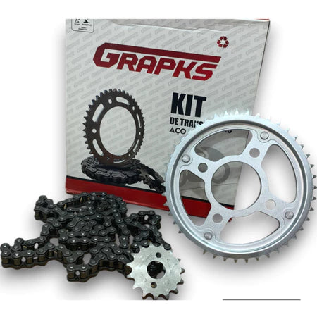 Kit Relação Titan 160 Fan 160 Start 160 Aço 1045 | Mograu