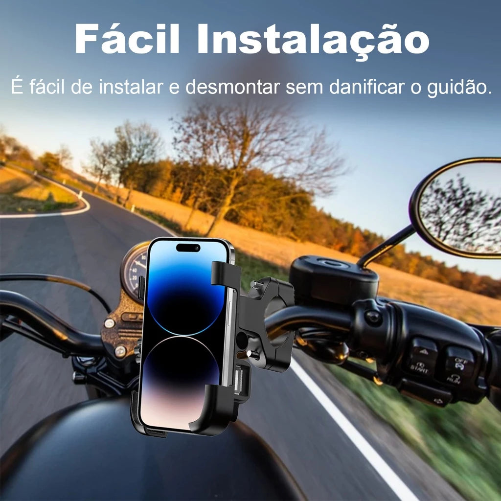 Suporte USB Mograu® – GPS Seguro e Celular Carregado