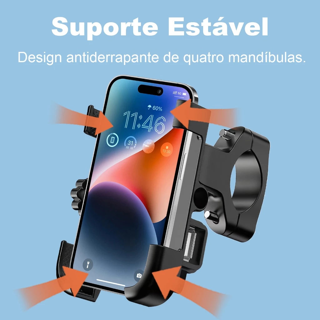 Suporte USB Mograu® – GPS Seguro e Celular Carregado