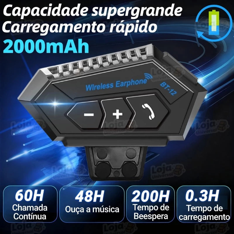 Fone Bluetooth BT12 Mograu® – Mãos Livres e Som Stereo