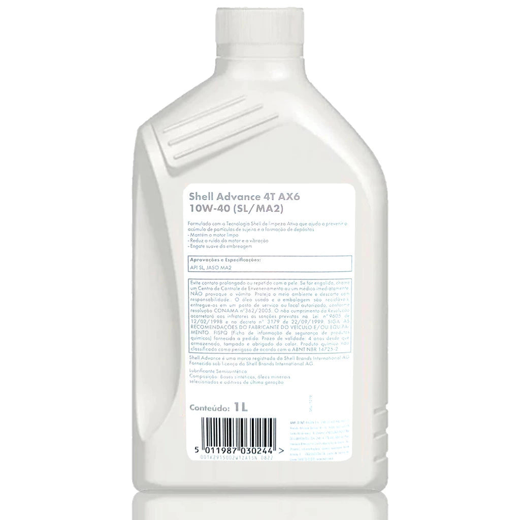 Óleo Shell AX6 10W40 Mograu® – Limpeza e Proteção